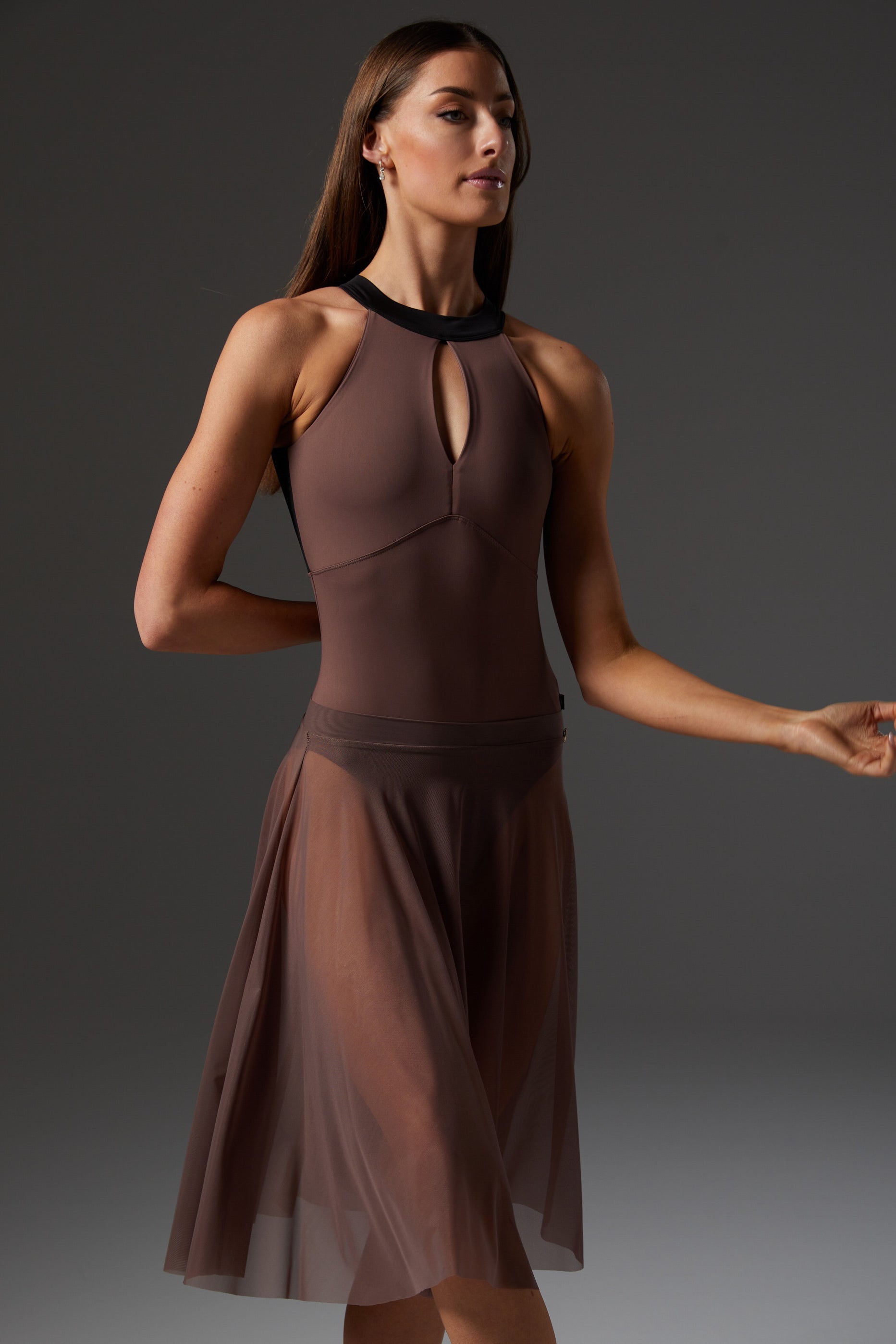 バレエ Bodile Mika mesh skirt chocolate MIKA MESH SKIRT – BODILE